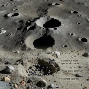 NASA підтвердила можливість виживання земних спор у затінених кратерах південного полюса Місяця